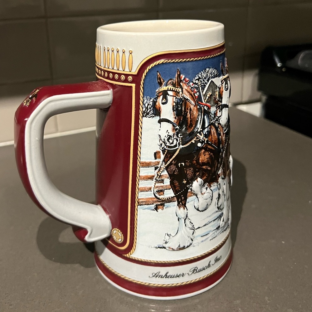 1989 Budweiser Clydesdale Holiday Beer Stein / #CS-89 - WINTER'S EVENING